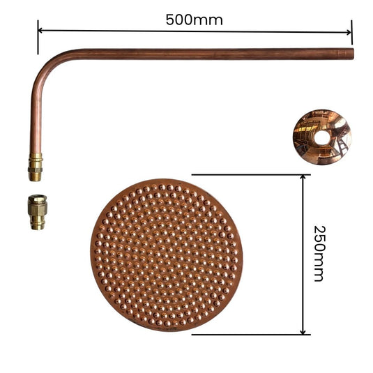 BILINGA Outdoor Shower Kit - Out of Wall  - 200mm Copper Head
