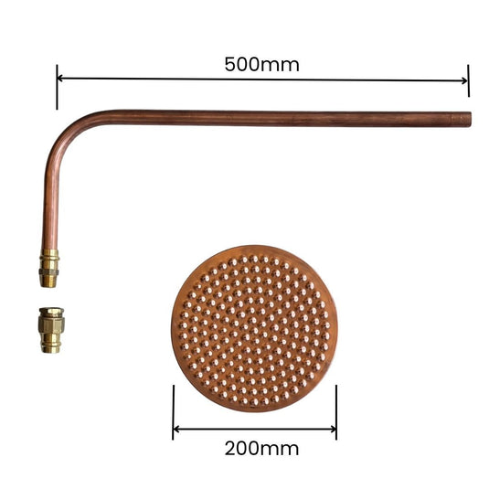 BILINGA Outdoor Shower Kit - Out of Wall  - 200mm Copper Head