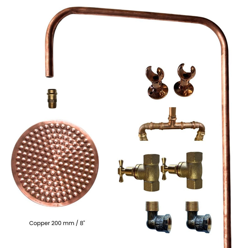 Load image into Gallery viewer, BURLEIGH Outdoor Shower Kit - 200mm Copper Head