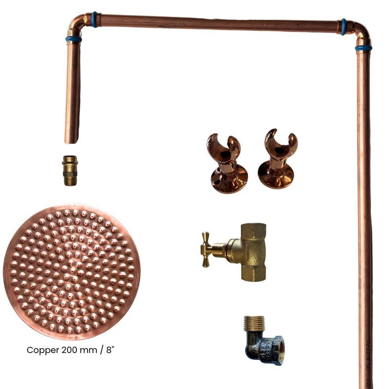 Load image into Gallery viewer, BURLEIGH Outdoor Shower Kit - 200mm Copper Head