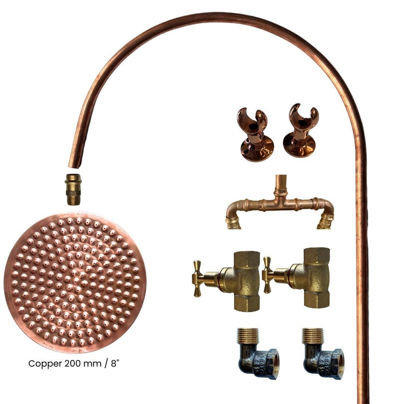 Load image into Gallery viewer, BURLEIGH Outdoor Shower Kit - 200mm Copper Head