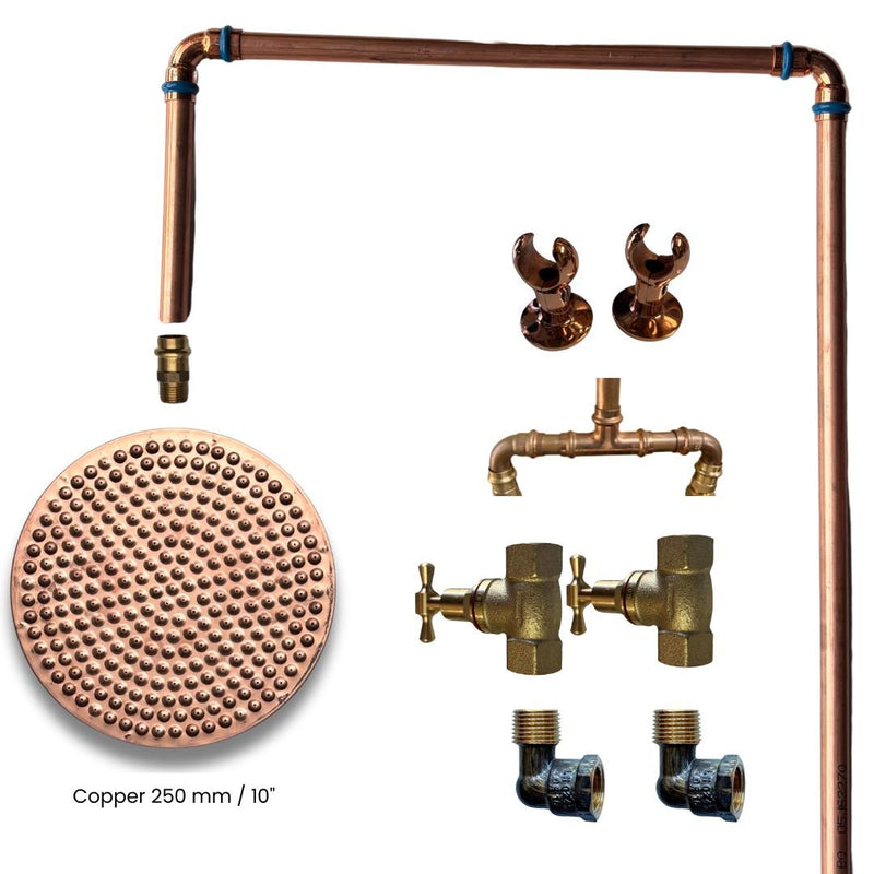 Load image into Gallery viewer, BURLEIGH Outdoor Shower Kit - 250mm Copper Head