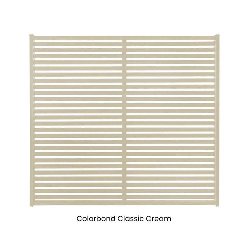 Load image into Gallery viewer, Clik'n'Fit® Aluminium Privacy Screen - Single Slat Fence Panel -  2350mm W x 6 Heights-   Colorbond Colours