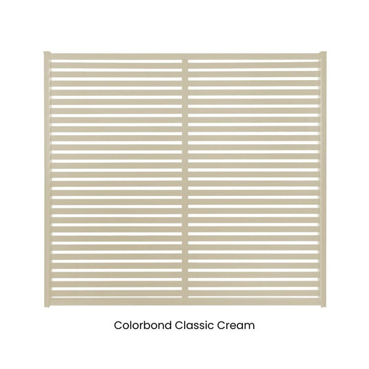 Clik'n'Fit® Aluminium Privacy Screen - Single Slat Fence Panel -  2350mm W x 6 Heights-   Colorbond Colours