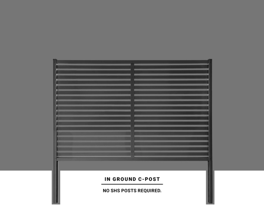 Clik'n'Fit® Aluminium Privacy Screen - Single Slat Fence Panel -  2350mm W x 6 Heights-   Colorbond Colours