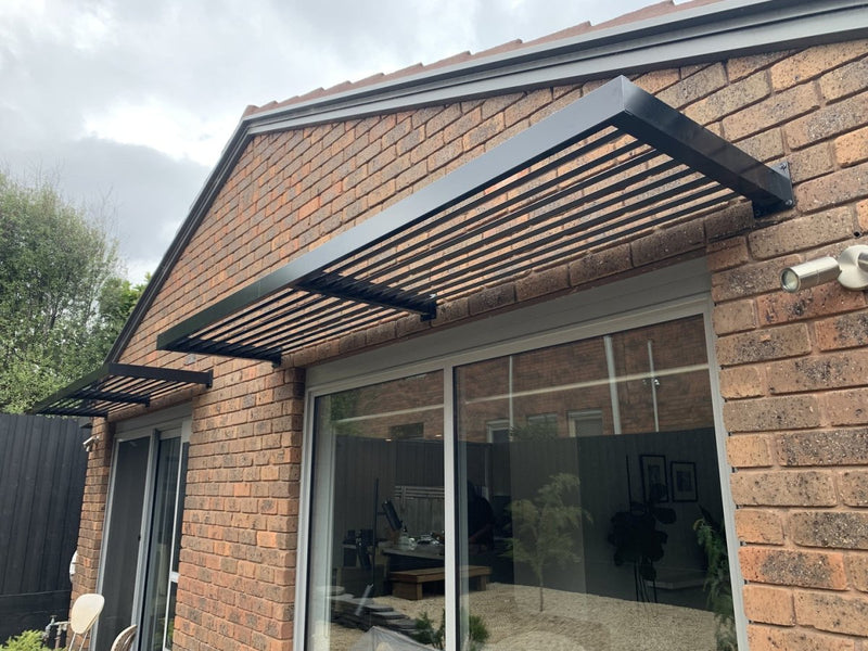 Load image into Gallery viewer, Clik'n'Fit Aluminium Window Awnings - Fixed Angle LOUVRE SLATS
