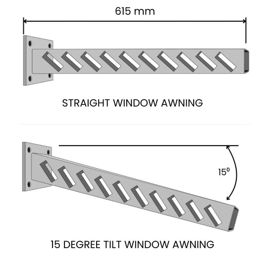 Clik'n'Fit Aluminium Window Awnings - Fixed Angle LOUVRE SLATS