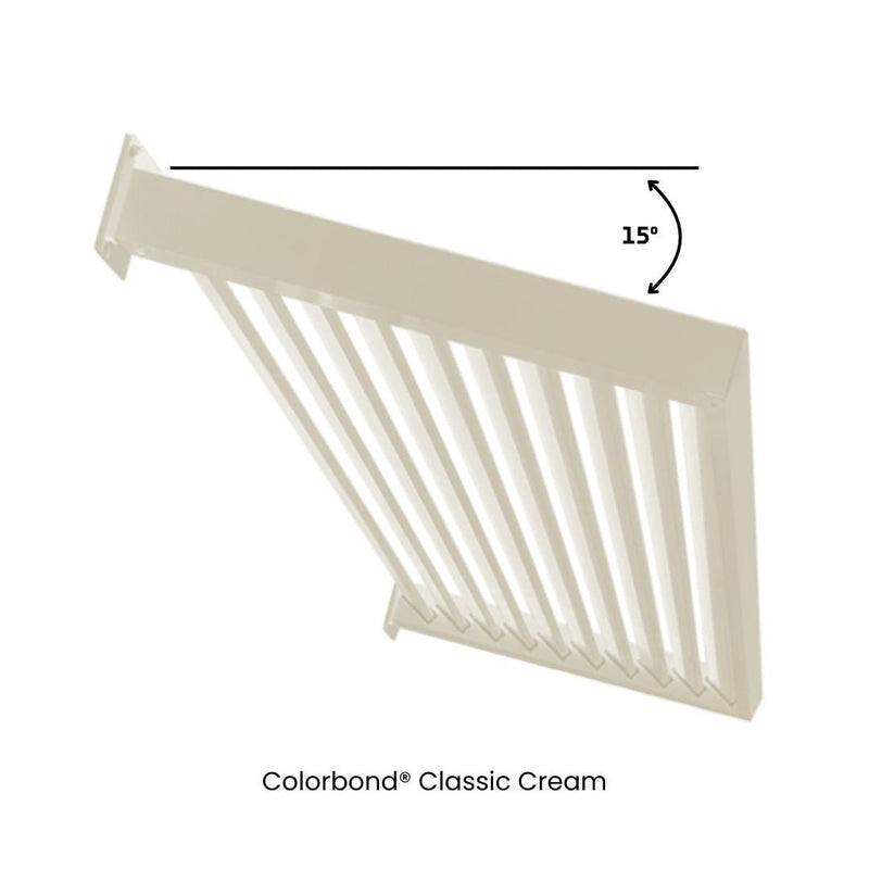 Load image into Gallery viewer, Clik'n'Fit Aluminium Window Awnings - Fixed Angle LOUVRE SLATS