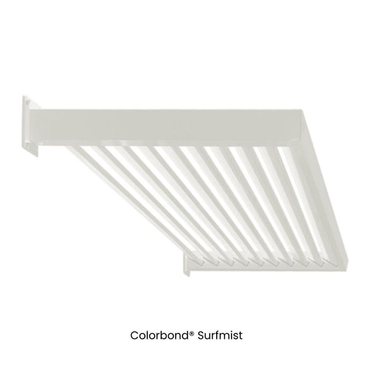 Clik'n'Fit Aluminium Window Awnings - Fixed Angle LOUVRE SLATS