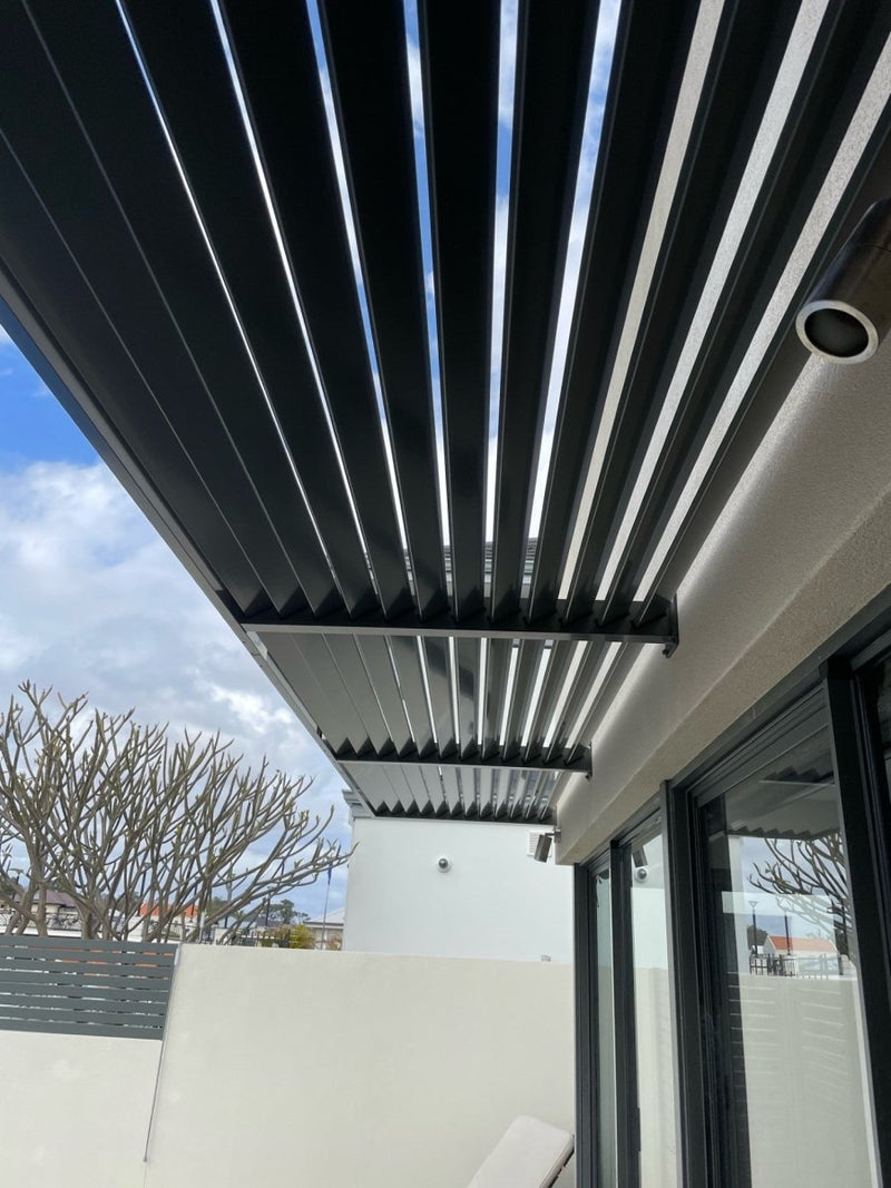 Load image into Gallery viewer, Woodland grey awnings louvre style