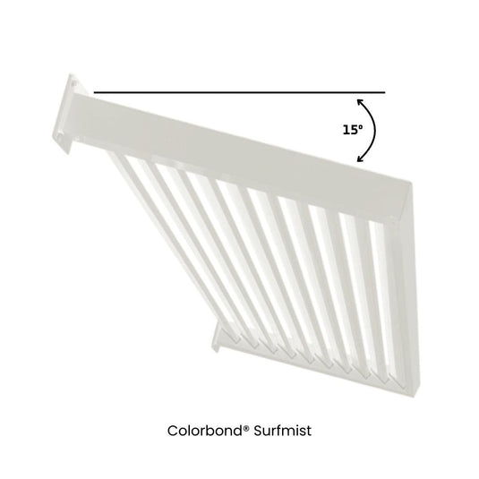 Clik'n'Fit Aluminium Window Awnings - Fixed Angle LOUVRE SLATS