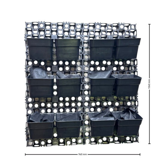 DIY Vertical Garden Kit - 52mm Screen (960mm x 1040mm) + 12 Pots