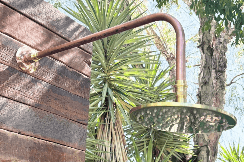 Load image into Gallery viewer, DURANBAH Outdoor Shower Kit - Out of Wall - 200mm Brass Shower Head