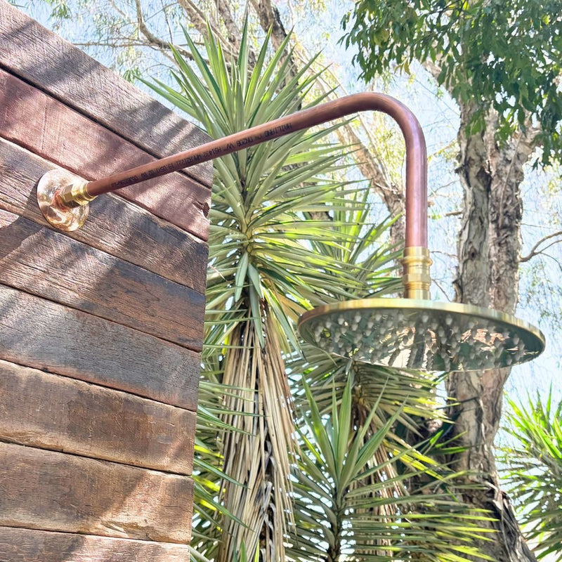 Load image into Gallery viewer, DURANBAH Outdoor Shower Kit - Out of Wall - 200mm Brass Shower Head