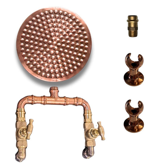 JUST ADD PIPE - 200mm Copper - Outdoor Copper Shower Kit
