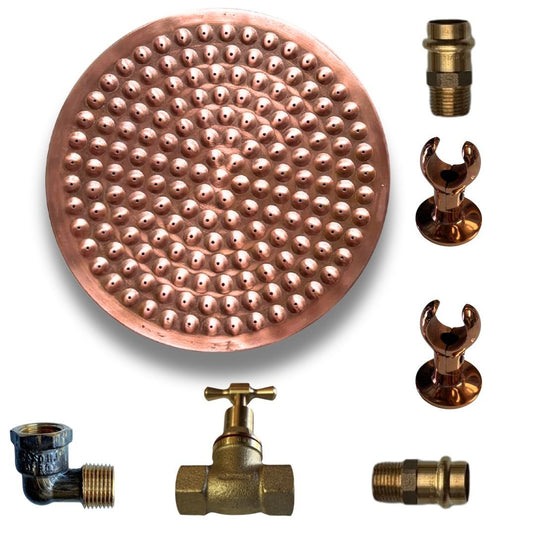JUST ADD PIPE - 200mm Copper - Outdoor Copper Shower Kit