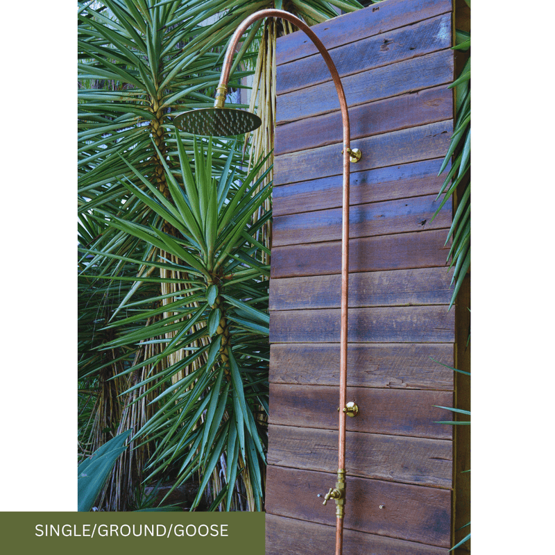 Load image into Gallery viewer, Single tap ground fed gooseneck shower