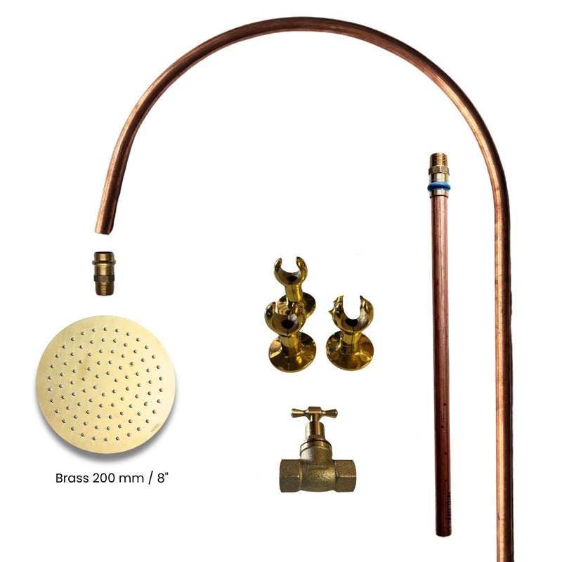 Load image into Gallery viewer, KIRRA Outdoor Shower Kit - Brass 200mm Shower Head