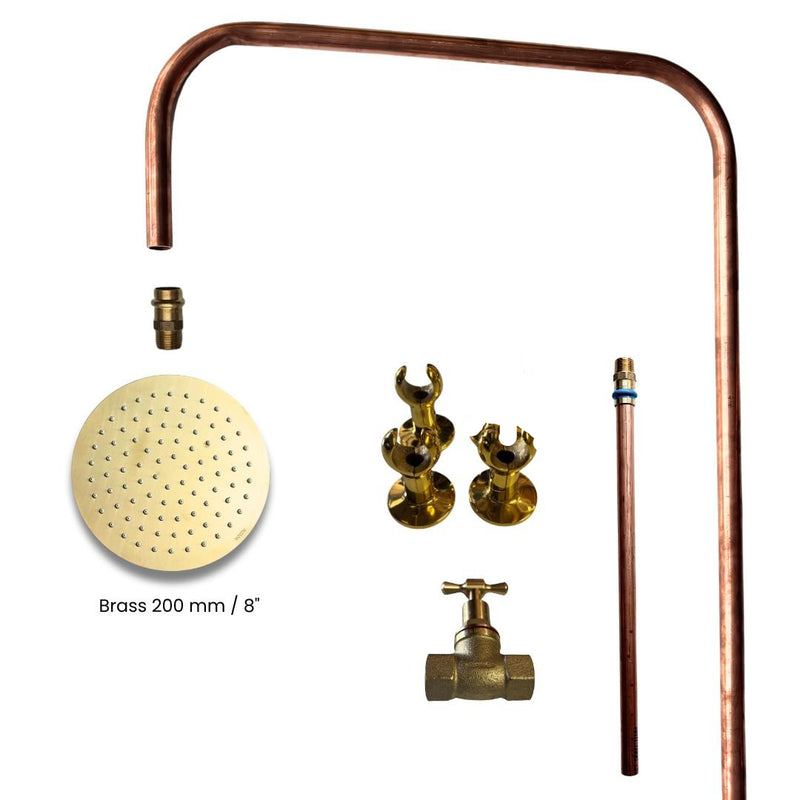 Load image into Gallery viewer, KIRRA Outdoor Shower Kit - Brass 200mm Shower Head