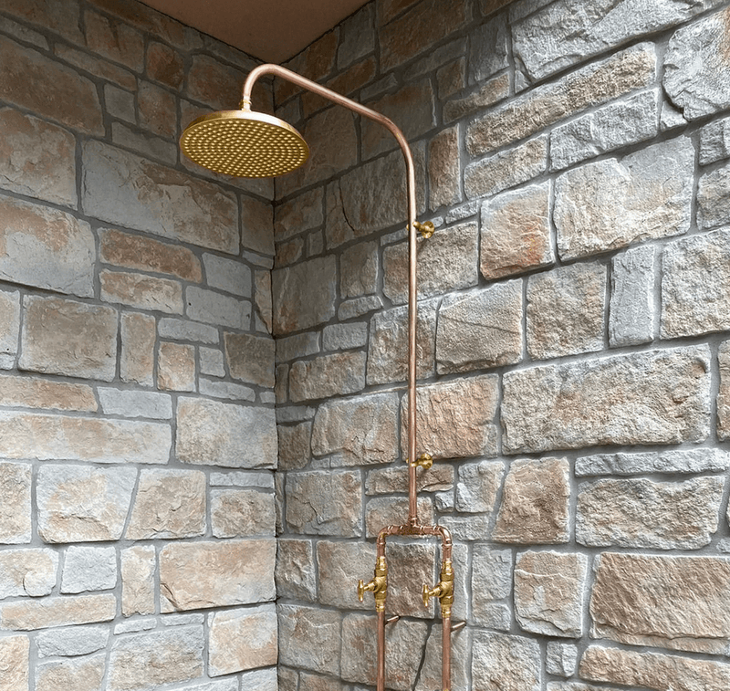 Load image into Gallery viewer, KIRRA Outdoor Shower Kit - Brass 200mm Shower Head