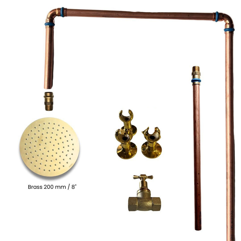 Load image into Gallery viewer, KIRRA Outdoor Shower Kit - Brass 200mm Shower Head