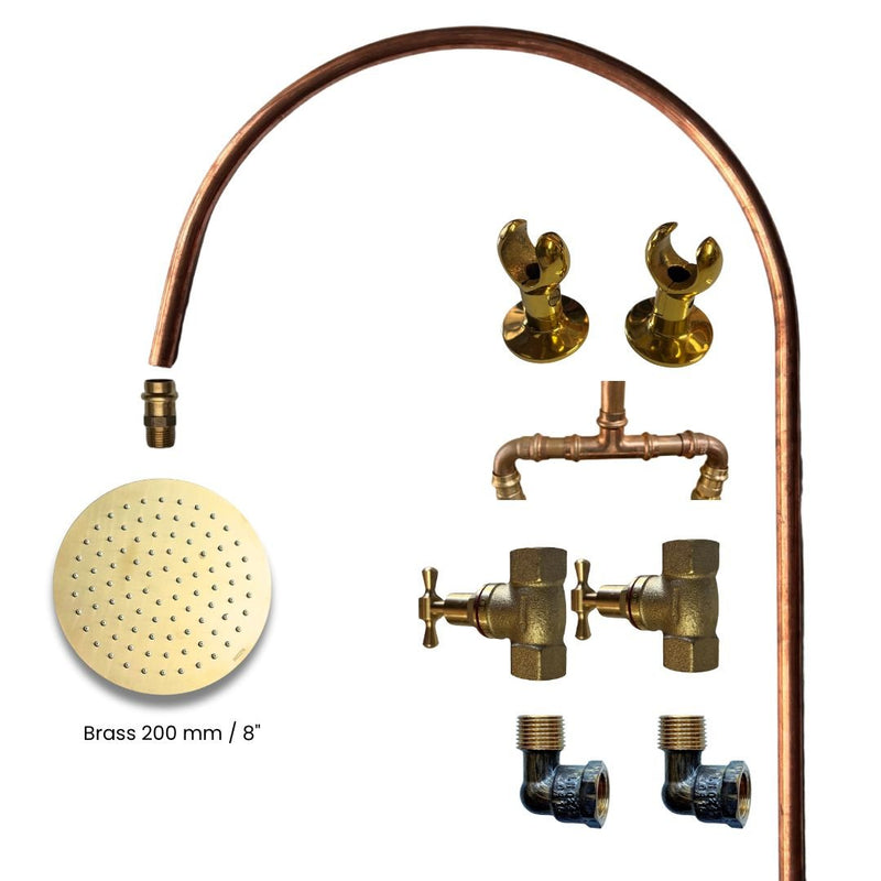 Load image into Gallery viewer, KIRRA Outdoor Shower Kit - Brass 200mm Shower Head