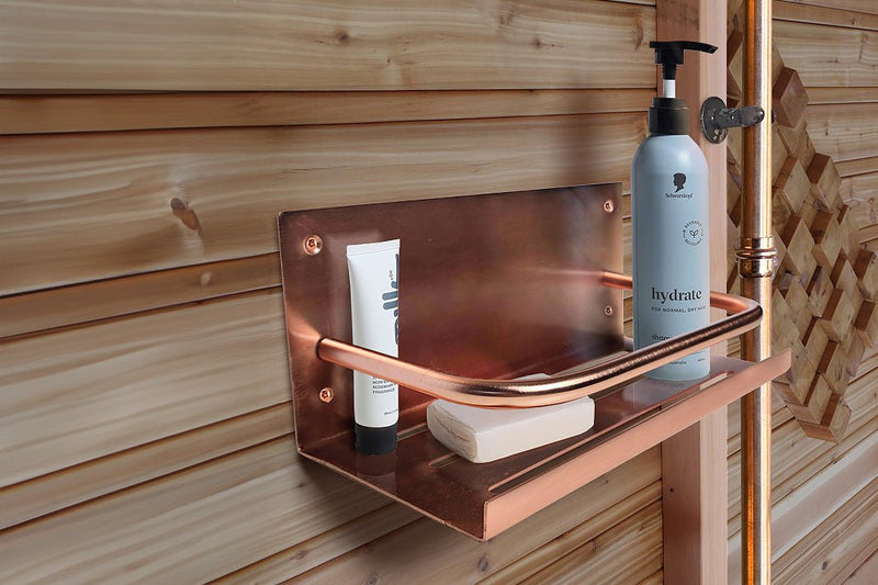 Load image into Gallery viewer, Outdoor Shower Shelf Copper or Brass