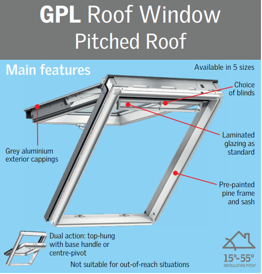 Load image into Gallery viewer, VELUX GPL Roof Window (Dual Action) - VEL-GPL CK04 - Eco Sustainable House