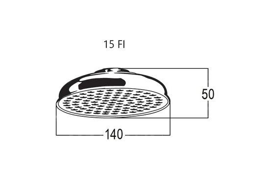 140mm Shower Head Brass or Copper Plated