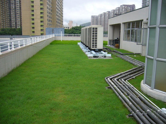 Rooftop garden with drainage cell used