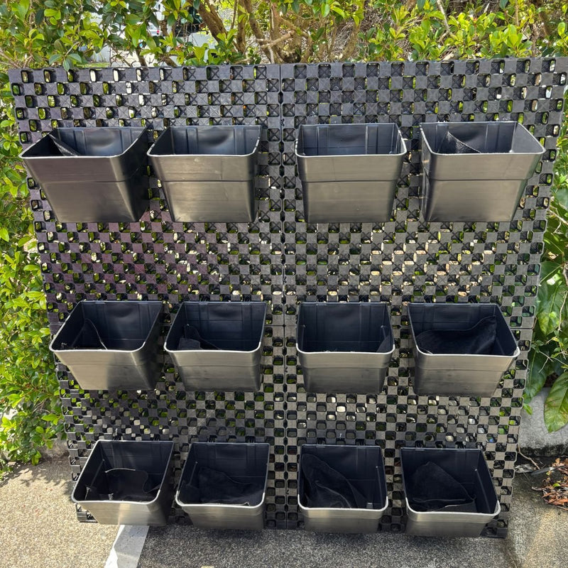 Load image into Gallery viewer, DIY Vertical Garden Kit - 30mm Wall Liner (1150mm W x 1150mm H) - 12 x 4.4 Litre Hanging pots
