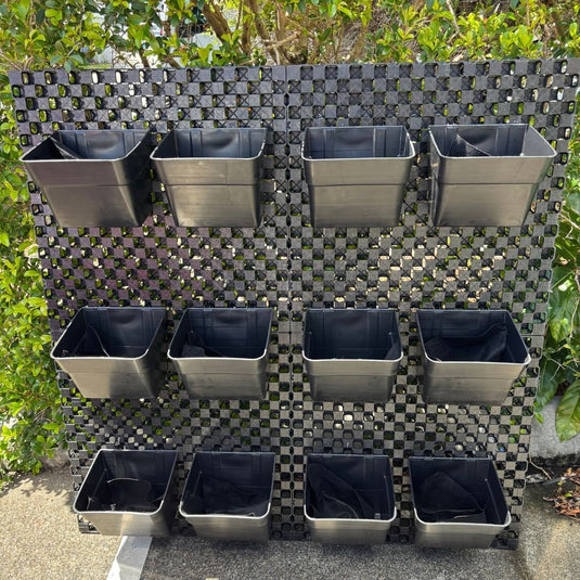 DIY Vertical Garden Kit - 30mm Wall Liner (1150mm W x 1150mm H) - 12 x 4.4 Litre Hanging pots