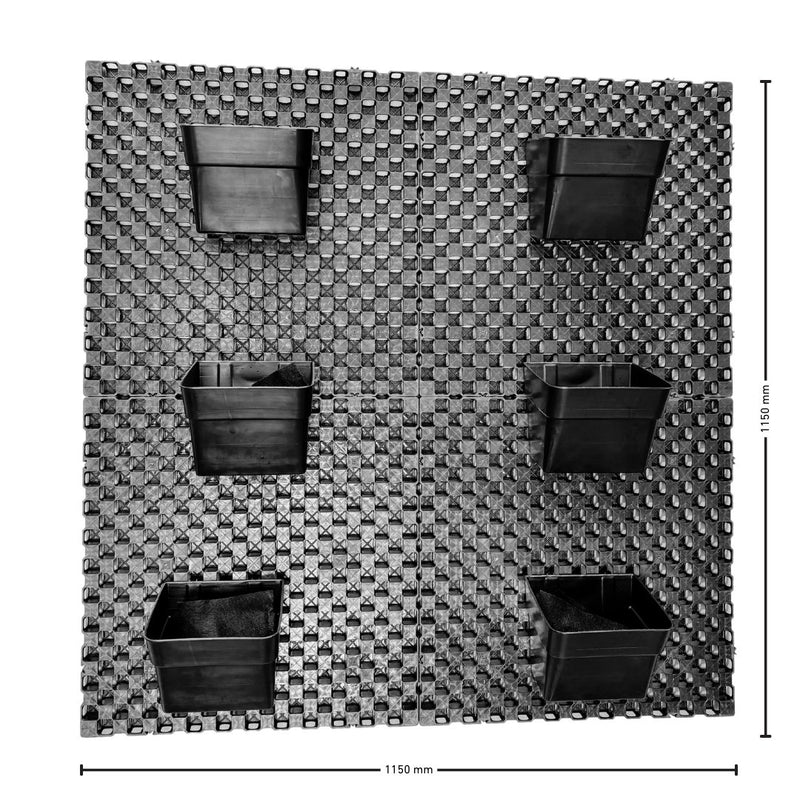 Load image into Gallery viewer, DIY Vertical Garden Kit - 30mm Wall Liner (1150mm W x 1150mm H) - 6 off 4.4 Litre Hanging pots
