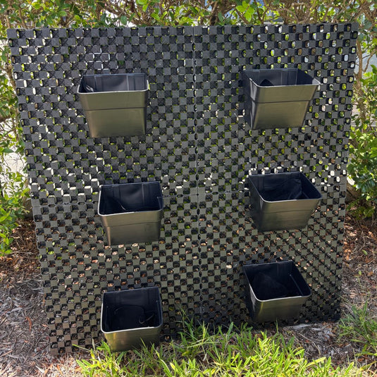 DIY Vertical Garden Kit - 30mm Wall Liner (1150mm W x 1150mm H) - 6 off 4.4 Litre Hanging pots