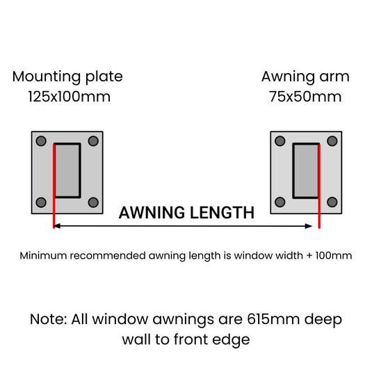 Clik'n'Fit Aluminium Window Awnings - Fixed Louvre Slats - Flat or Tilted Frame