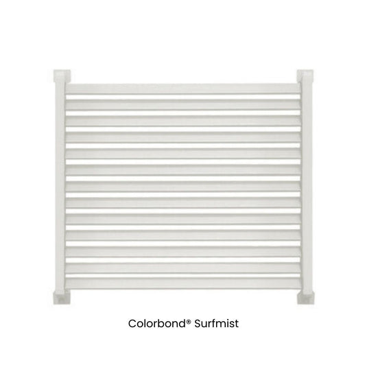 Clik'n'Fit® Aluminium Window Privacy Screens - LOUVRE SLATS - Suits 600mm, 900mm or 1200mm Widths - Colorbond Colours