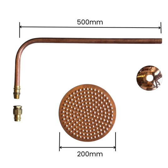 BILINGA Outdoor Shower Kit - Out of Wall  - Copper Head