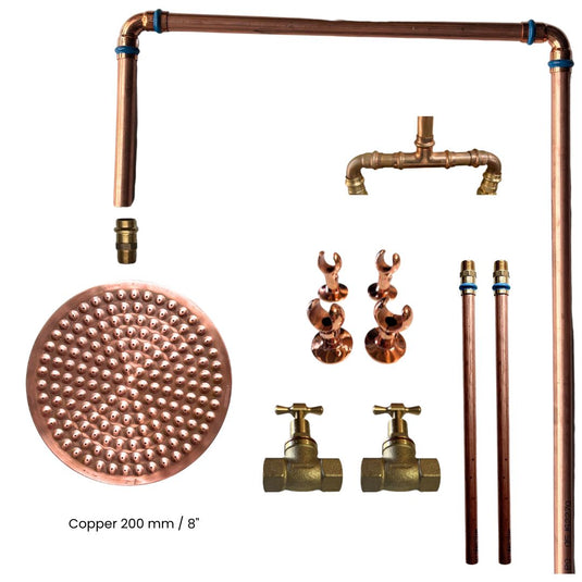 BURLEIGH Outdoor Shower Kit - 200mm Copper Head