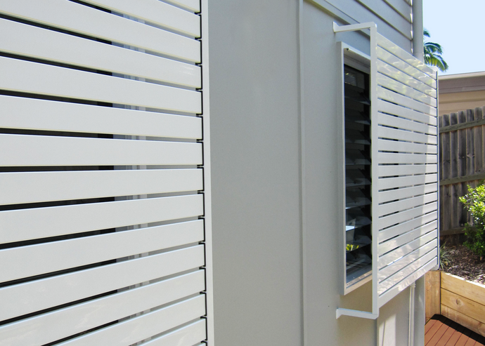 Clik'n'Fit® Aluminium Window Privacy Screens - FLAT SLATS - Suits 1500mm, 1800mm or 2100mm Widths - Colorbond Colours