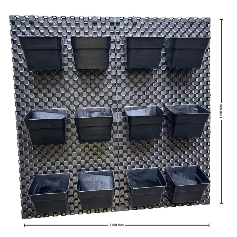 Load image into Gallery viewer, DIY Vertical Garden Kit - 30mm Wall Liner (1150mm W x 1150mm H) - 12 x 4.4 Litre Hanging pots
