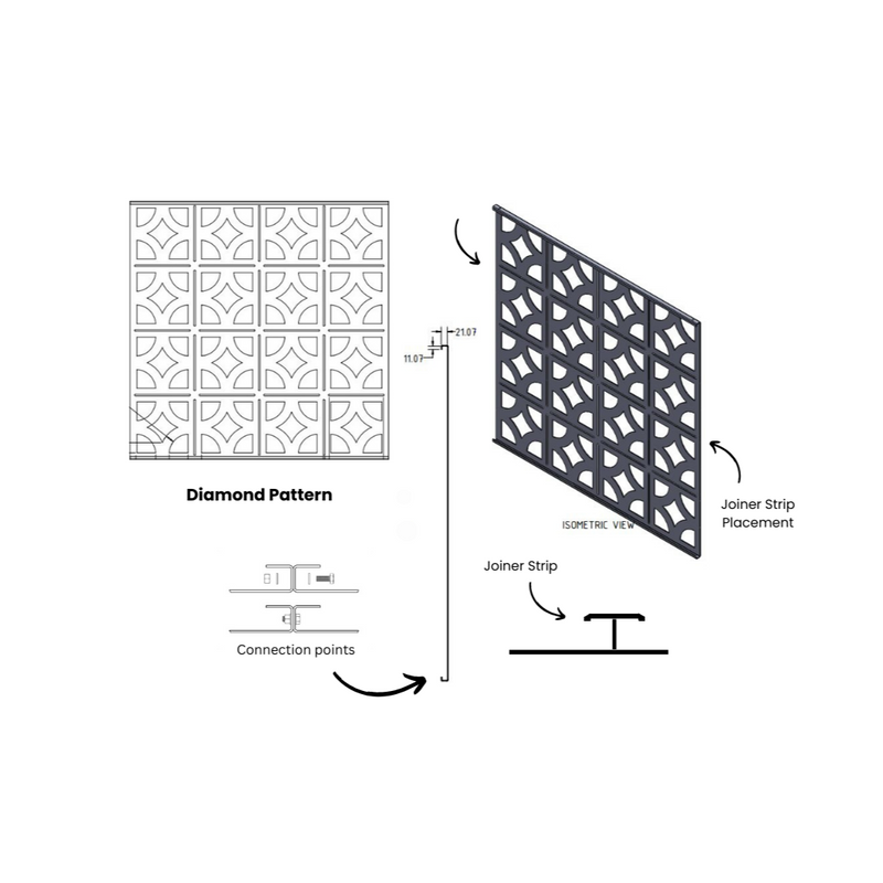 Load image into Gallery viewer, Diamond Pattern Cad Drawing
