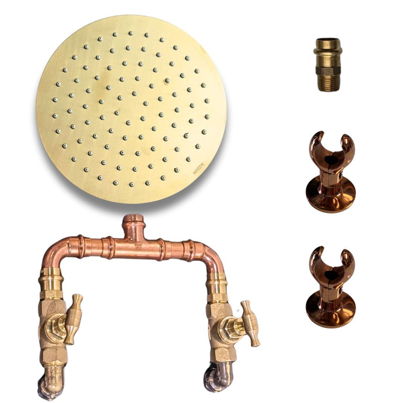 Load image into Gallery viewer, JUST ADD PIPE Outdoor Copper Shower Kit
