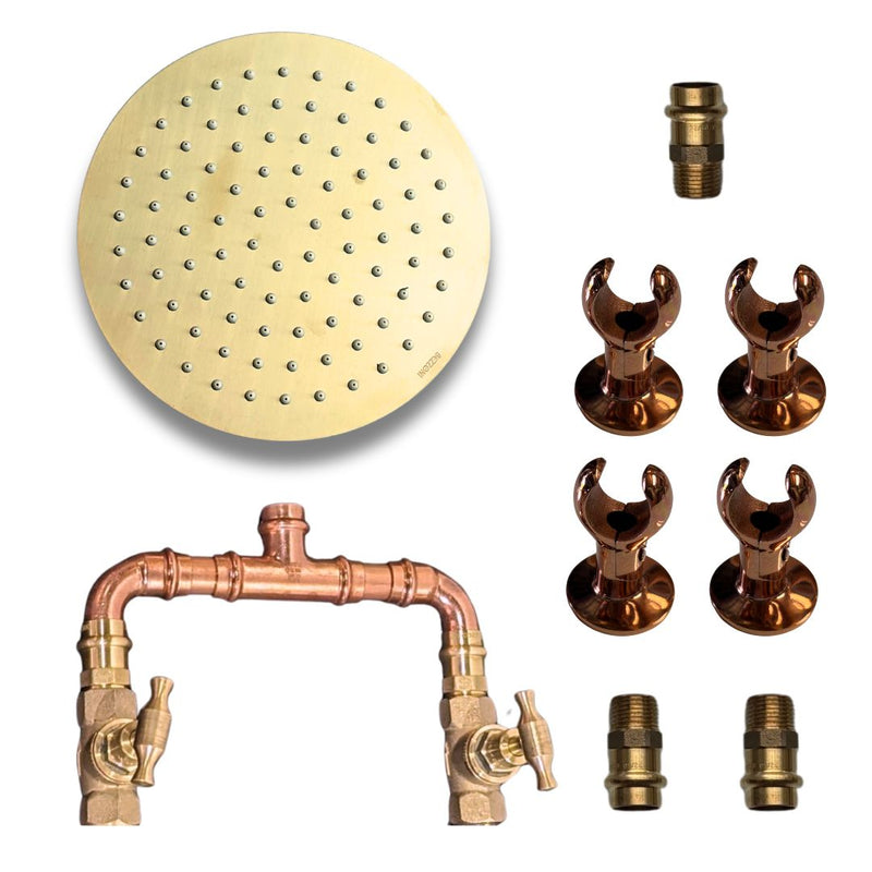 Load image into Gallery viewer, JUST ADD PIPE Outdoor Copper Shower Kit
