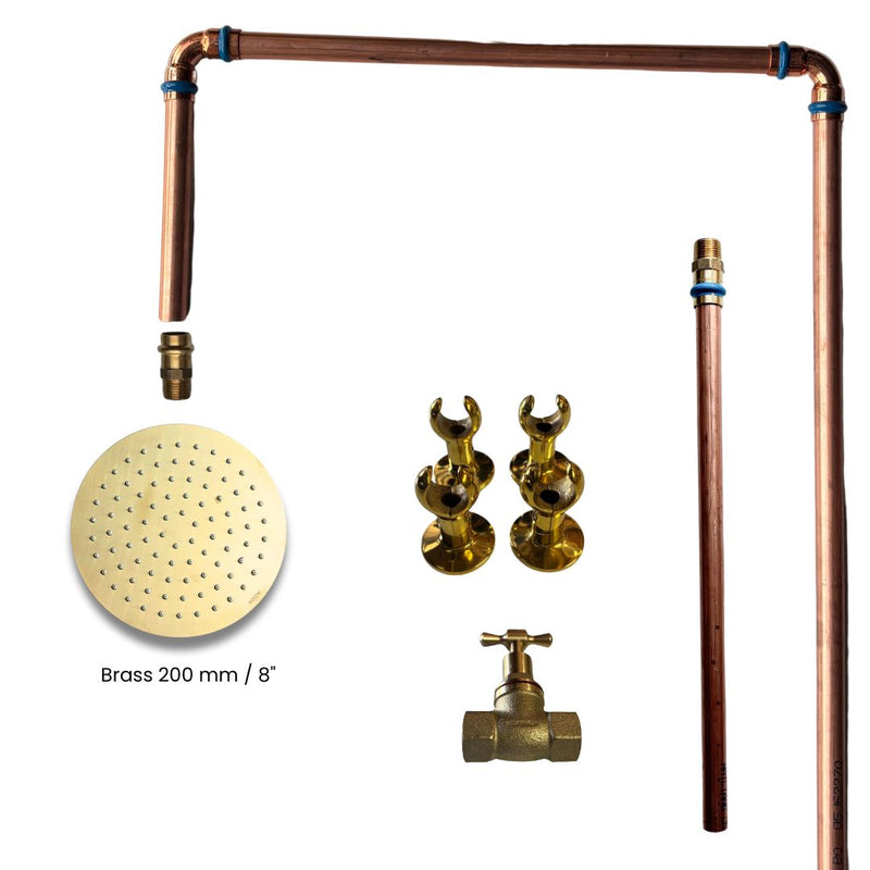 Load image into Gallery viewer, KIRRA Outdoor Shower Kit - Brass 200mm Shower Head
