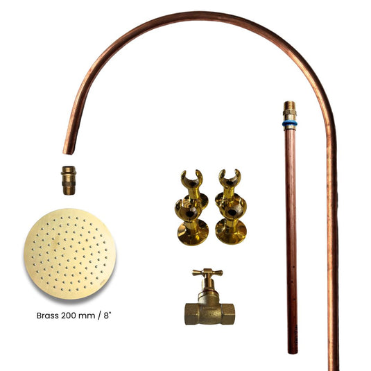 KIRRA Outdoor Shower Kit - Brass 200mm Shower Head