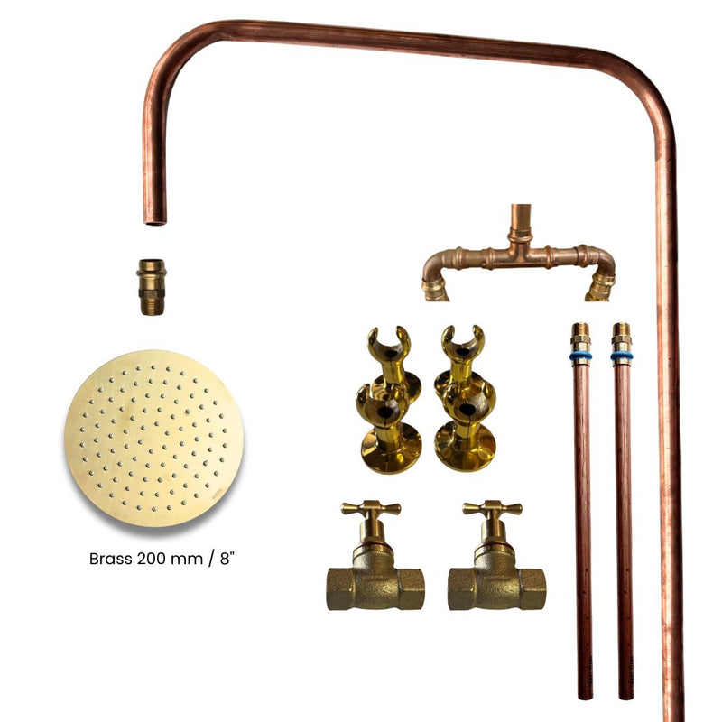 Load image into Gallery viewer, KIRRA Outdoor Shower Kit - Brass 200mm Shower Head
