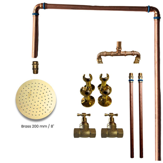 KIRRA Outdoor Shower Kit - Brass 200mm Shower Head