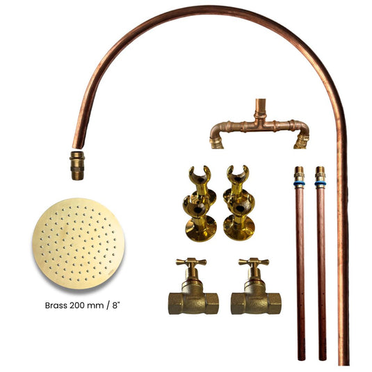 KIRRA Outdoor Shower Kit - Brass 200mm Shower Head