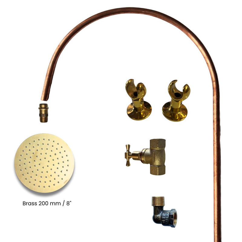 Load image into Gallery viewer, KIRRA Outdoor Shower Kit - Brass 200mm Shower Head
