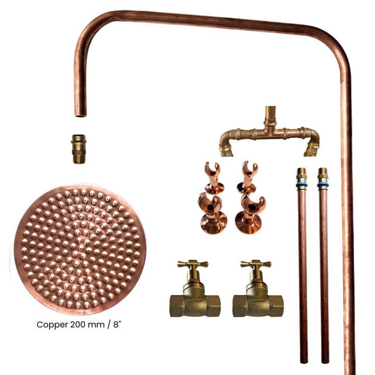 BURLEIGH Outdoor Shower Kit - 200mm Copper Head